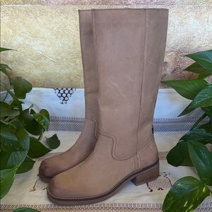 NEW Lucky Brand Women’s Leather Kailani Knee High Tan Boho Riding Boots, Size 8M